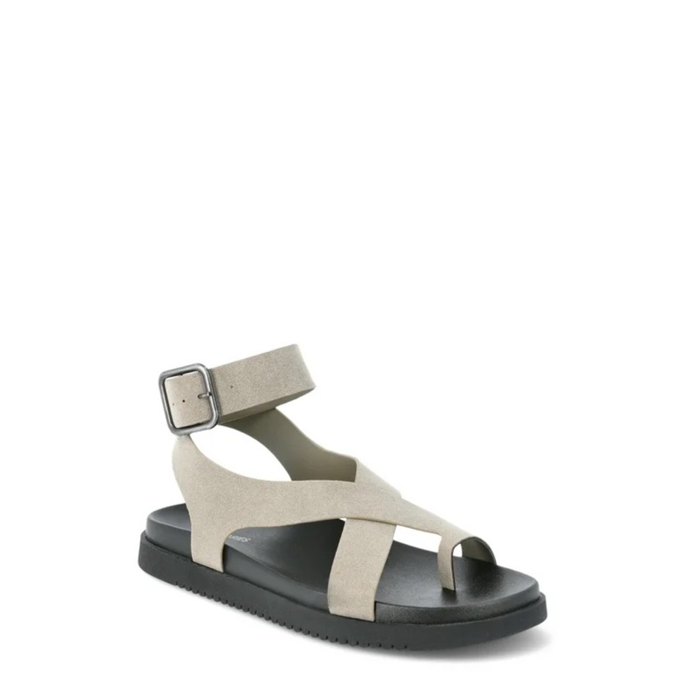 No Boundaries Women's X-Strap Toe Loop Taupe Sandals NWT